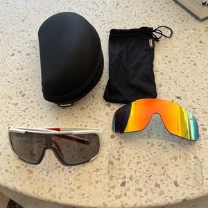POC Aspire Hydrogen White Frame 3 Sets Lens Cycling Sunglasses w/ Case Italy